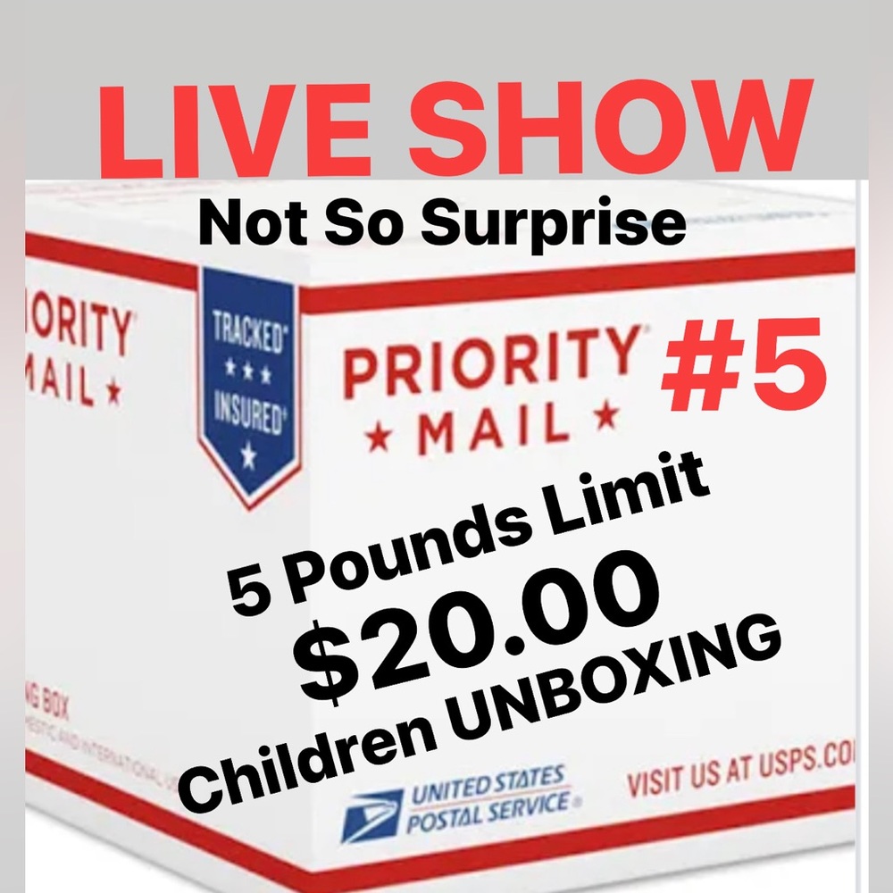 LIVE SHOW Children Unboxing $20.00 for 5 pound Box